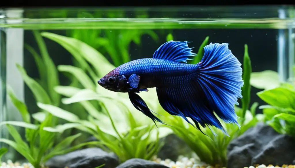 Betta fish in a clean and healthy tank