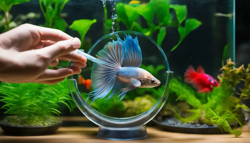 Proper way to remove betta fish for cleaning