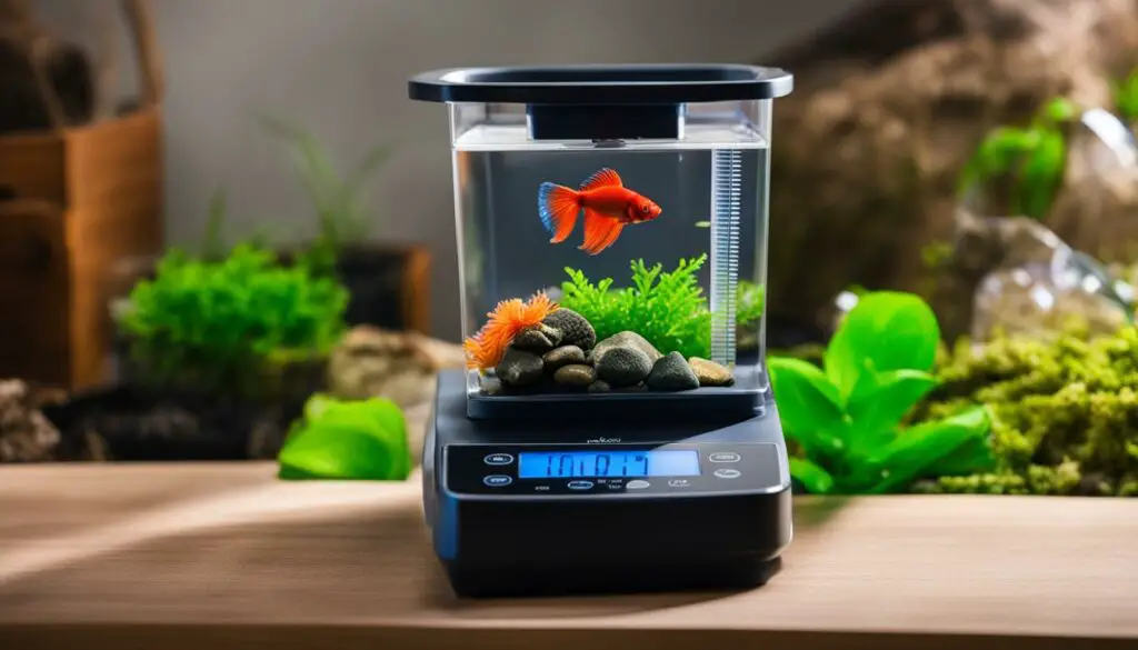 weighing betta fish for proper care