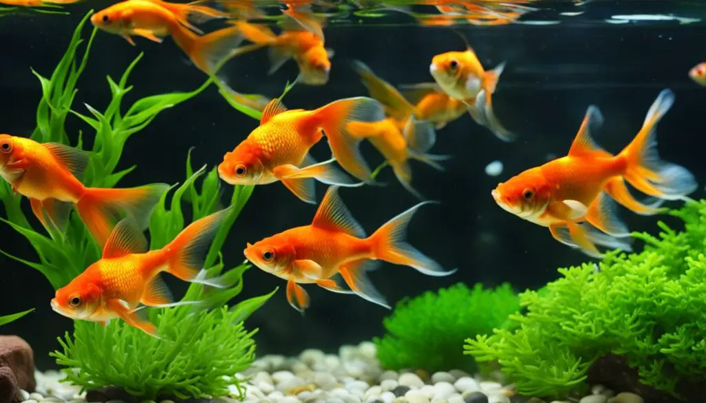 Goldfish in a well-maintained aquarium
