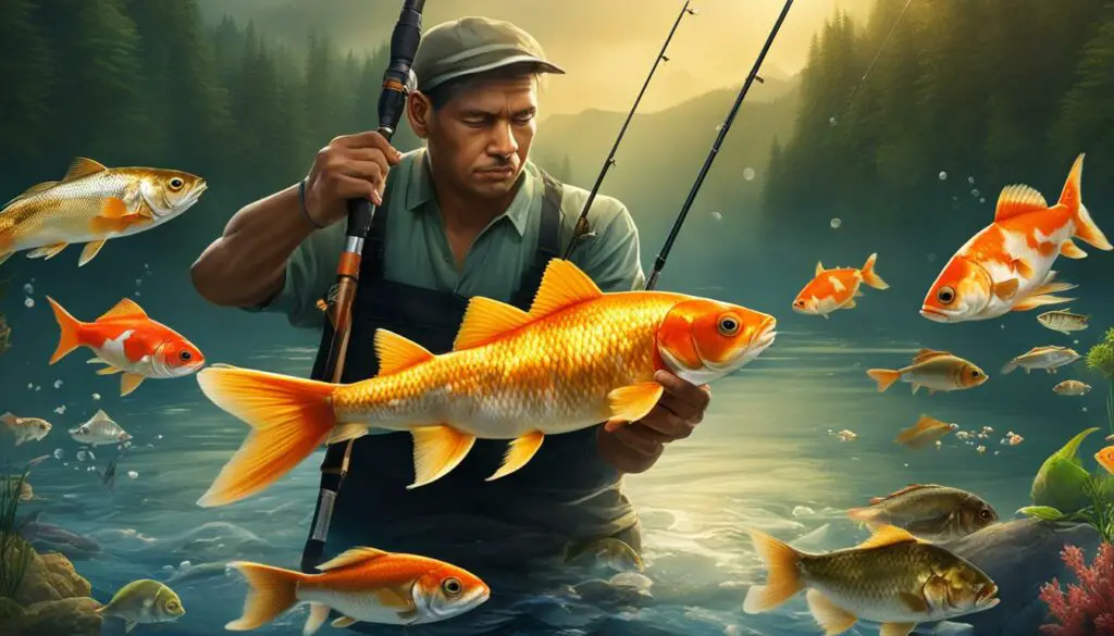 fishing with comet goldfish
