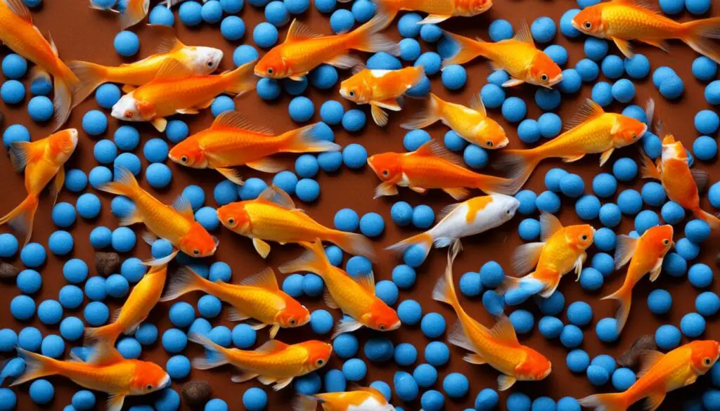goldfish flakes and pellets