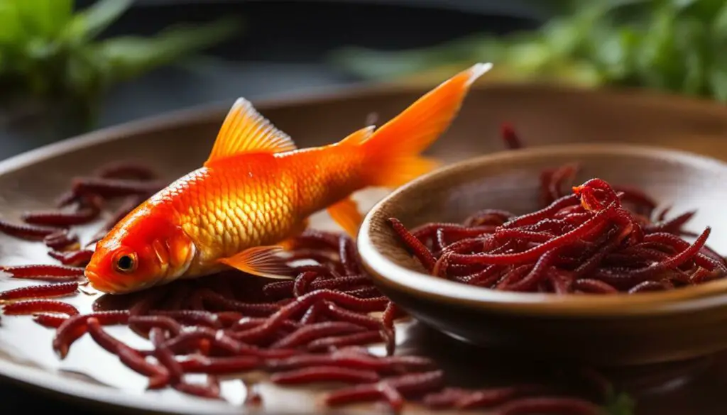 incorporating bloodworms into goldfish diet