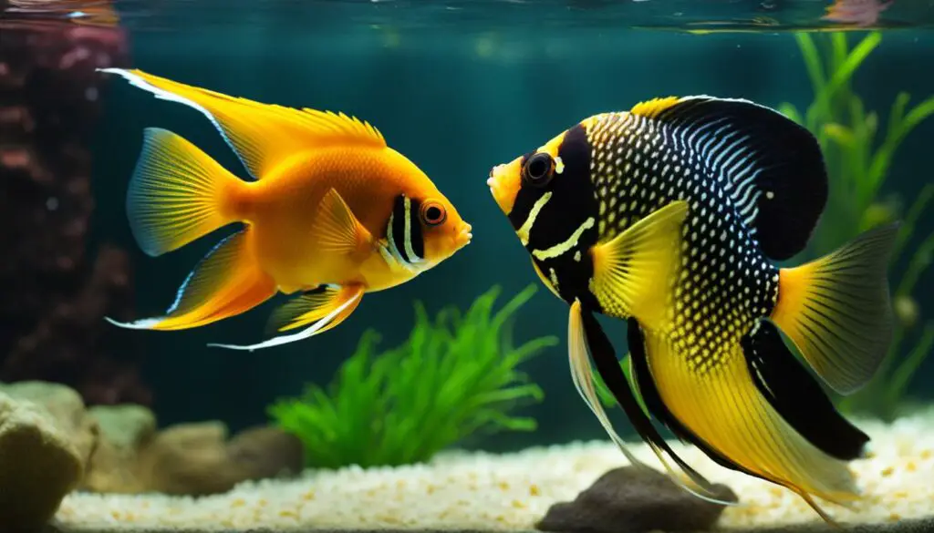territorial behavior of angelfish and goldfish